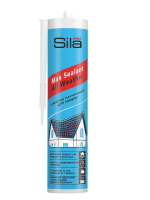 Герметик каучуковый Sila PRO Max Sealant, All weather, для кровли, бесцветный, 290 мл