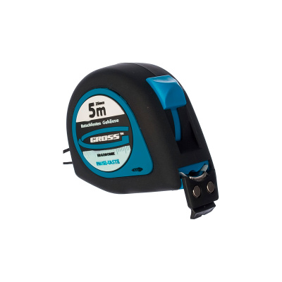 Рулетка с фиксатором, обрезиненная, 5 м x 25 мм Gross Ergonomisch